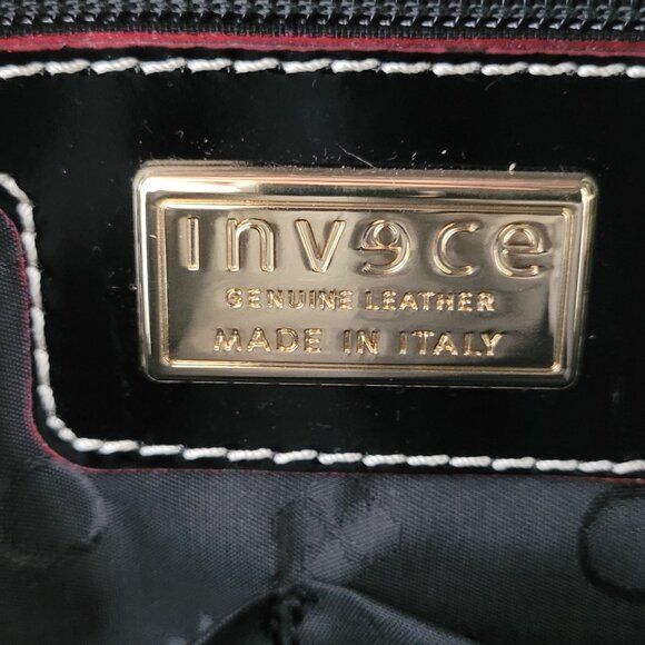 NWT INVECE Italian Patent Leather Handbag with Shoulder Strap & Keychain - Picture 10 of 12